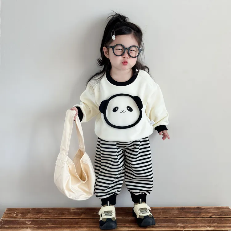 婴儿套装秋装女宝宝衣服2025新款女童运动洋气卫衣裤子春秋两件套