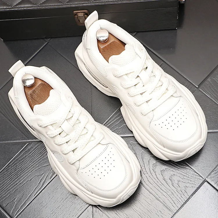 法莎尼亚男士休闲鞋夏季网面透气薄款跑步鞋厚底百搭运动舒适时尚