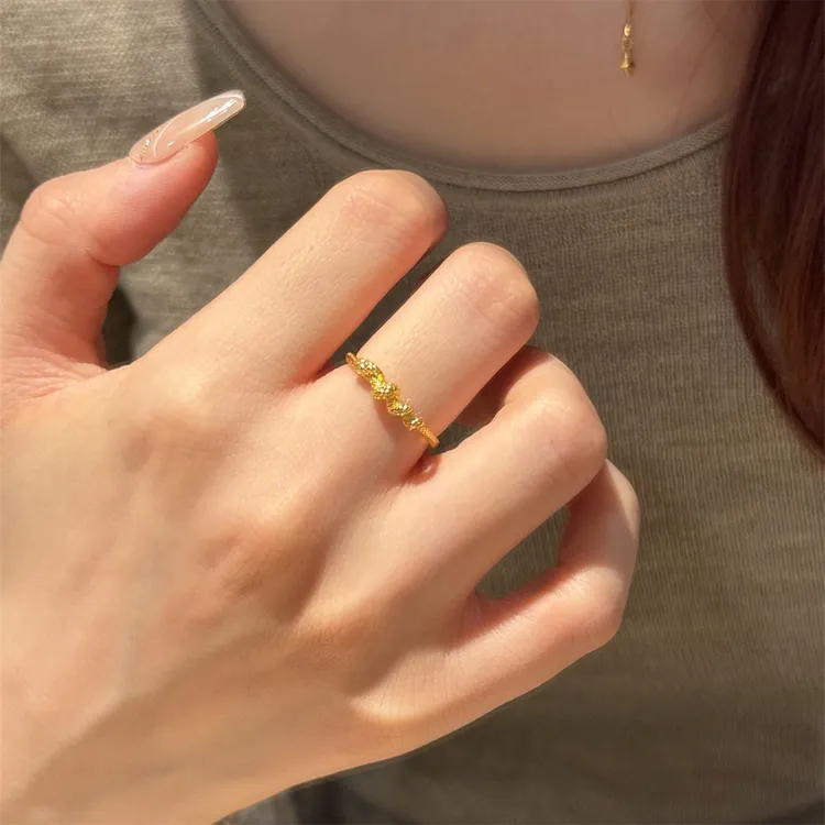 钛钢戒指 精致高级感2025年爆款卷卷蛇个性开口戒指C134