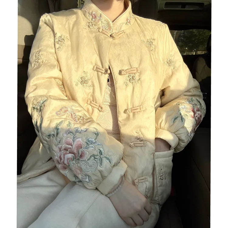 【霜雪银枝】外套棉衣棉服新中式长袖重工刺绣加厚保暖冬季女上衣