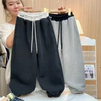 【加绒】2025新款加绒加厚糯米裤慵懒风休闲裤厚款纯色00392