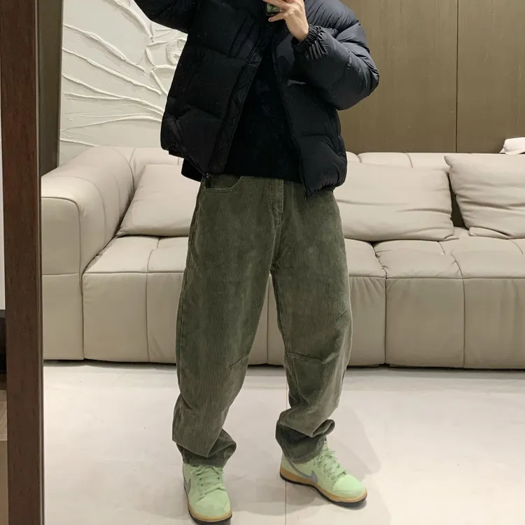 【JYEPRINCE李素景】冬季保暖时尚男裤潮流百搭长裤潮纯色灯芯绒裤