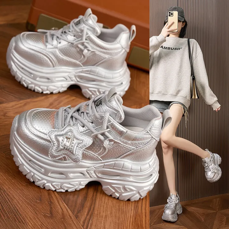 内增高老爹鞋女厚底松糕2026新款春季休闲运动鞋显脚小显高时尚潮