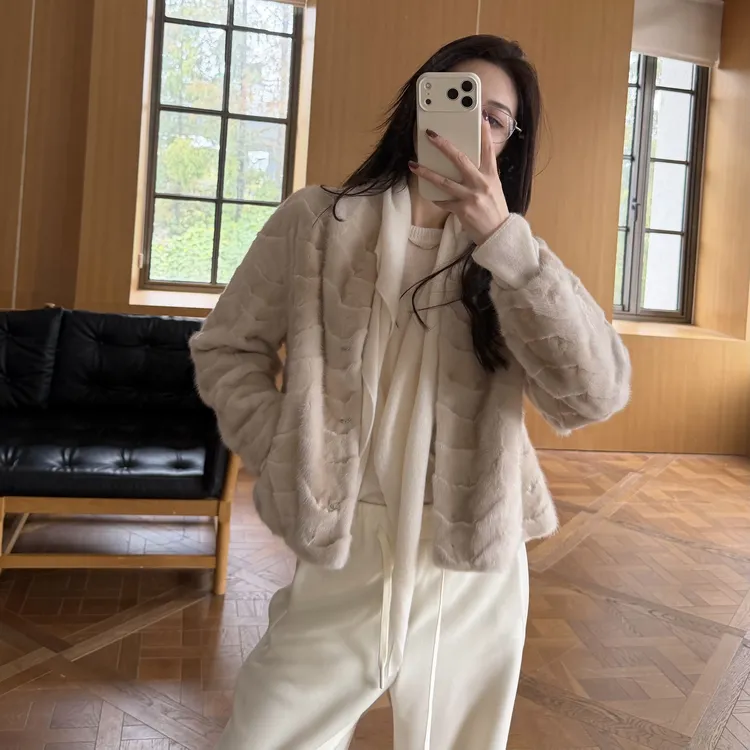 王嬛嬛MsLime【梨涡】丹麦进口水貂外套 HD2C0877 秋冬服装