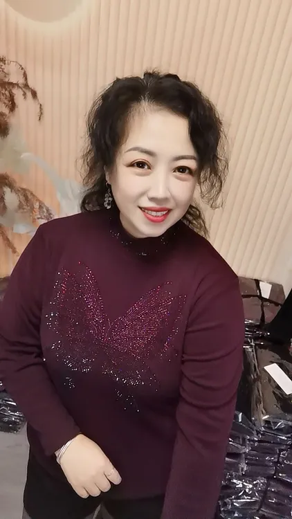 【玲姐精选】一只蝴蝶中东亮钻中领典雅气质显瘦打底衫宽松小衫