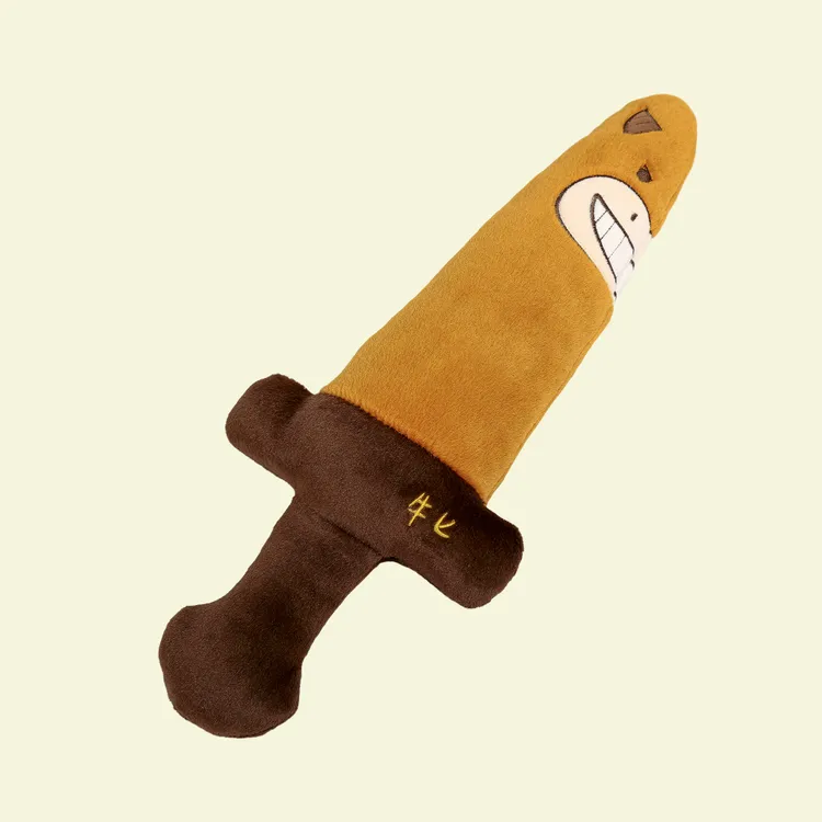 新款热卖鲨鱼剑搞怪谐音梗玩偶牛匕剑创意玩偶床上抱枕生日礼物