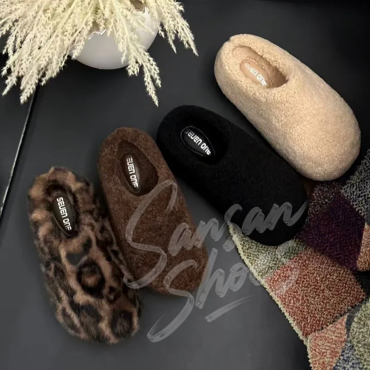 厚底增高6厘米小个子必入秋冬外穿氛围感毛毛鞋拖鞋