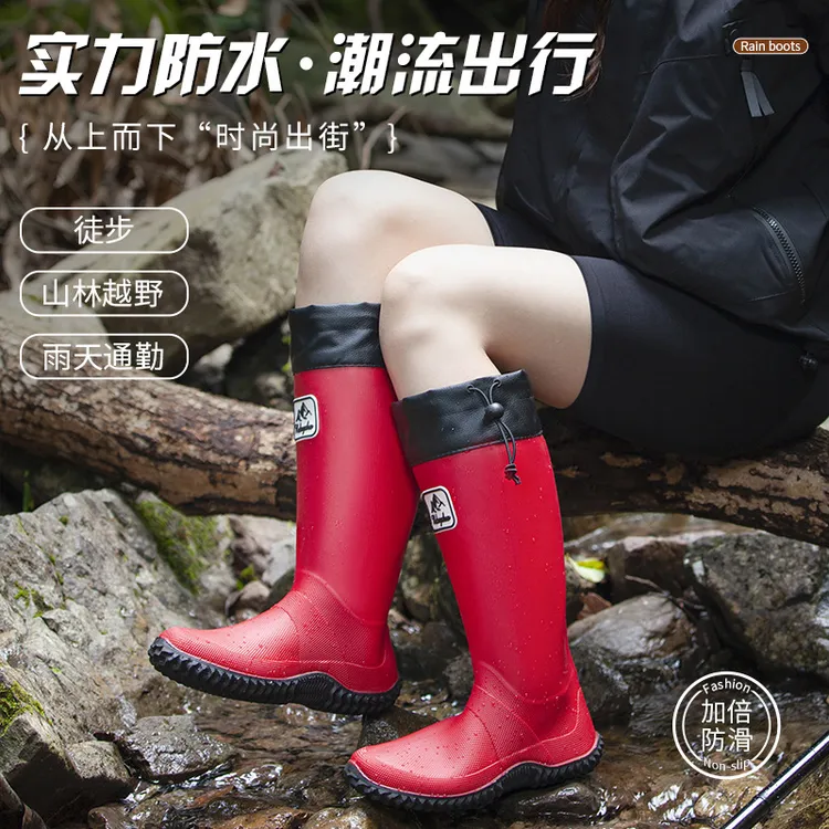 雨林徒步雨靴高颜值户外雨鞋女水鞋防水下田插秧水鞋防滑便携雨鞋