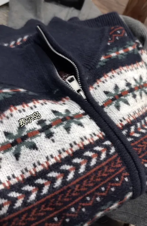 米蓝家名殿~巨好穿~费尔岛提花开衫0039