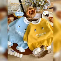 秋装新款洋气小月龄超萌哈衣爬服秋季婴儿衣服男宝宝连体衣