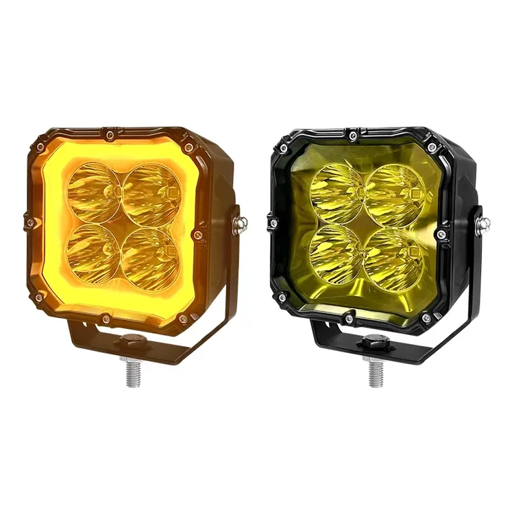 新款超亮四叶草5寸越野车A柱射灯汽车改装远光辅助灯