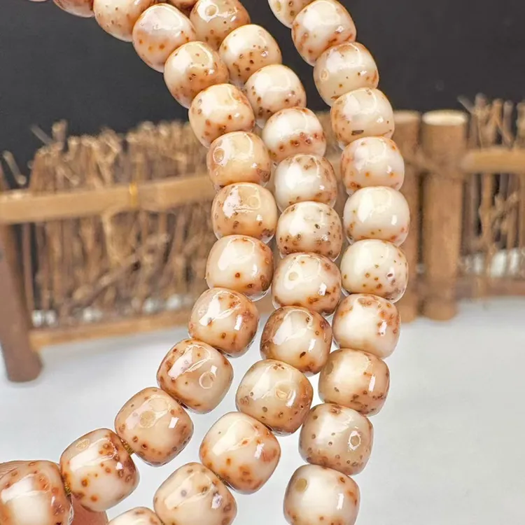 【玉化冰透】星月菩提5X6桶珠玉化果冻料原生态0脱脂