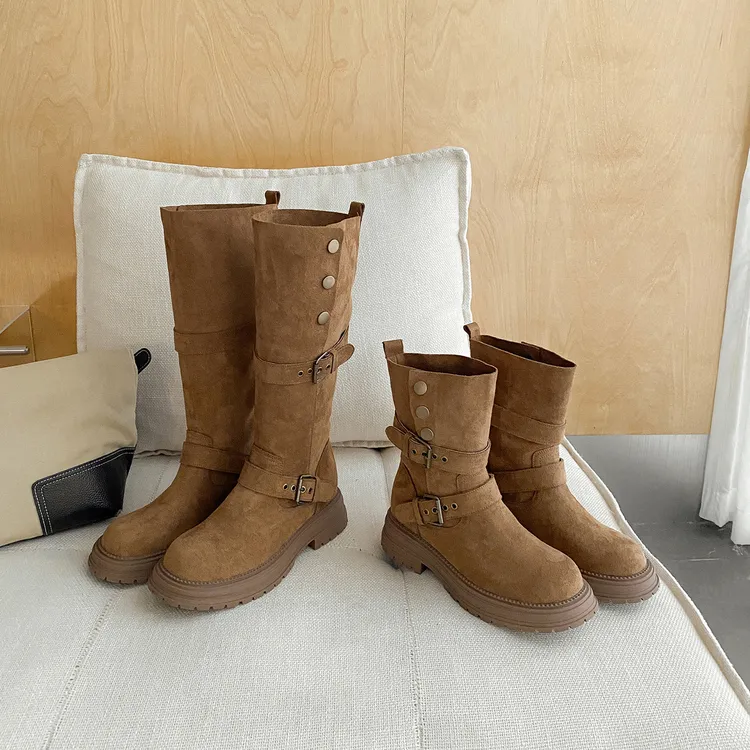 小码女靴313233长筒靴女厚底百搭小个子不过膝长靴粗跟高筒骑士靴