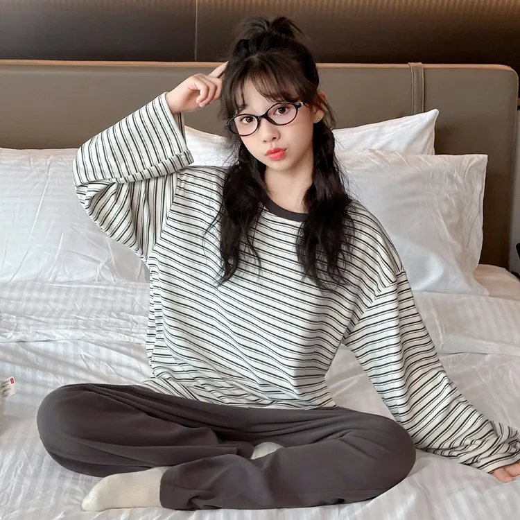 女童德绒睡衣春秋冬新款儿童家居服青少年中大童小女孩保暖套装潮