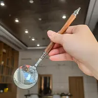 【高质量！拍一发五】高档货黄花梨木手柄不锈钢干饭勺韩式钢复古风