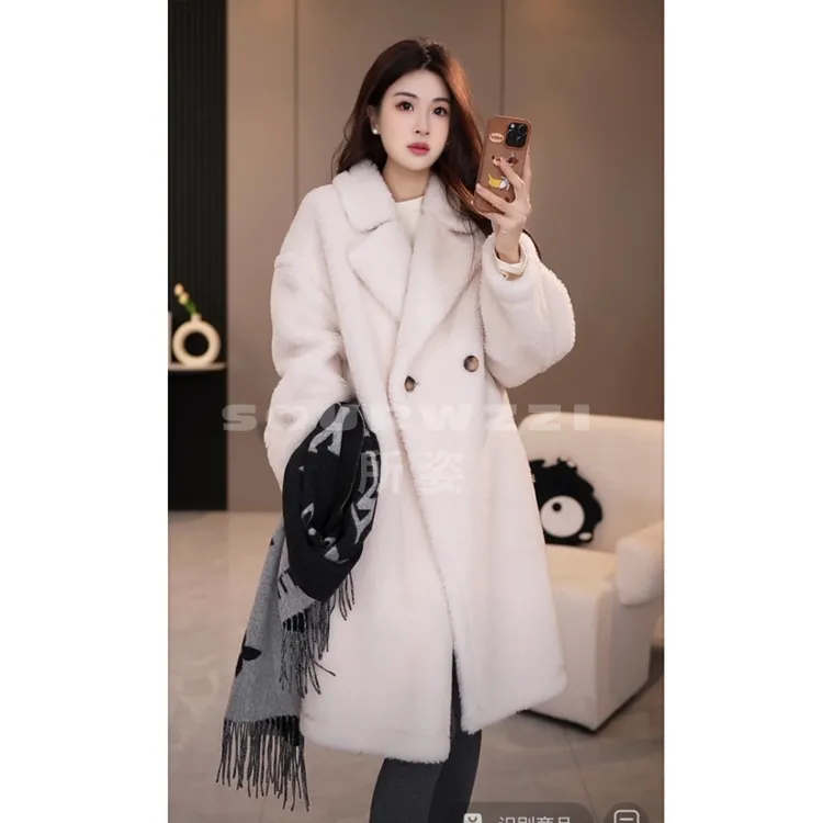 SOURWZZI/所姿新款冬季泰迪气质加厚休闲女士羊毛外套SZ-S77002