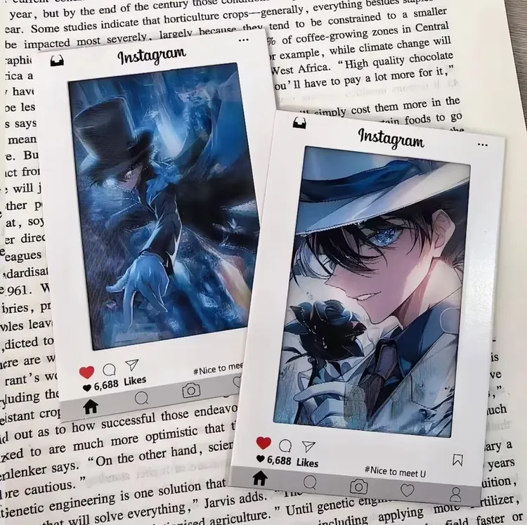 高颜值怪盗基德名侦探柯南动漫小卡二次元光栅卡创意书签书包挂件
