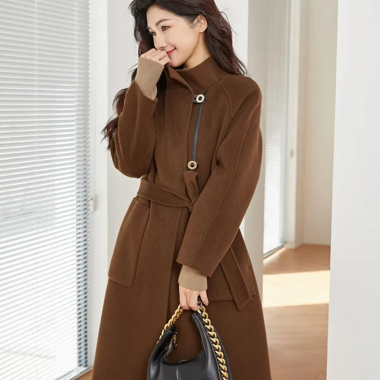 【YANGSHANG】腰带设计立领形象款绵羊毛大衣 LB2290