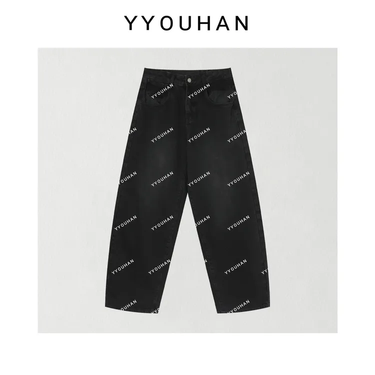 月月 2025冬季新款后腰刺绣加绒厚款简约风女牛仔裤 2510C7003