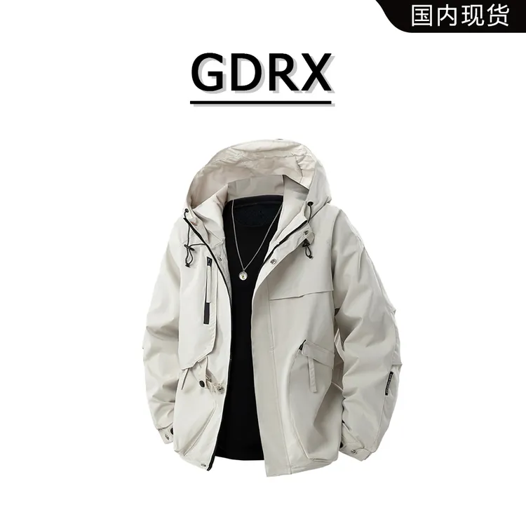 GDRX美式工装男士夹克2025秋季新款连帽运动户外休闲情侣时尚外套