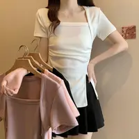 【涵胖胖】Q大码女装新款短袖简约套头上衣2629