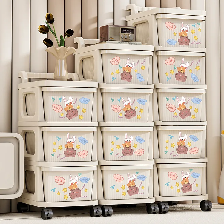 【推车收纳柜】透明抽屉多功能收纳柜置物柜儿童收纳书柜