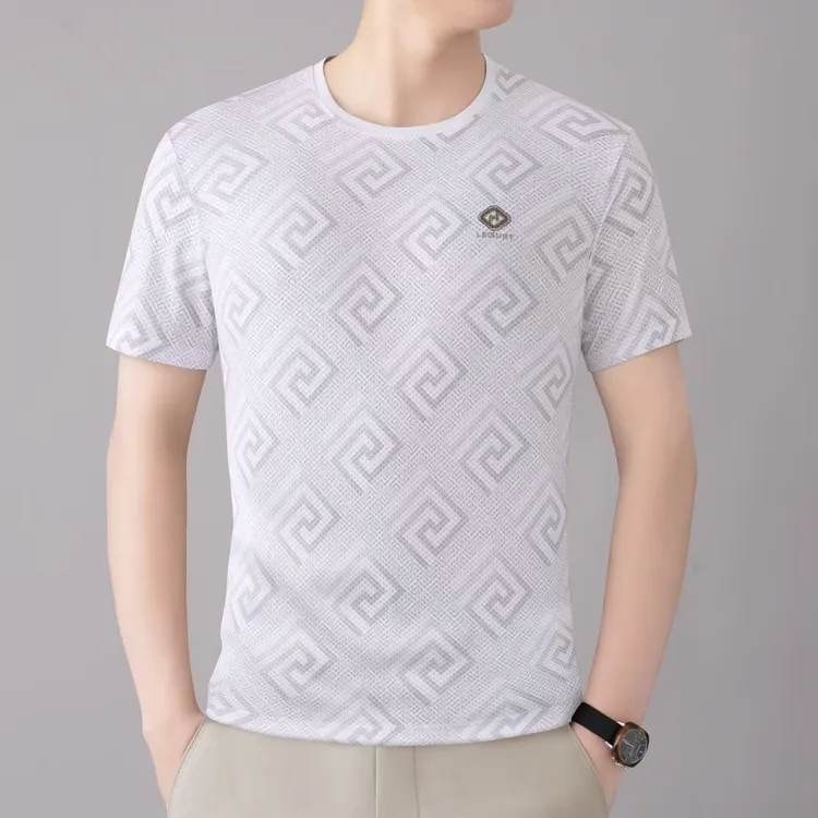 新款圆领速干印花男装男式休闲T恤夏季户外休闲宽松劲霸世家男装