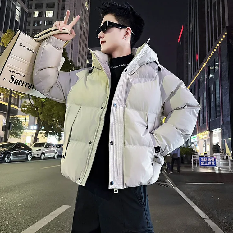 冬季加厚连帽棉服外套男款2025新款潮牌男装棉衣痞帅加棉保暖棉袄