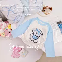 「Dannirabbit」【辣妹风】时尚拼接卡通狗辣妹风打底衫【A1-80】