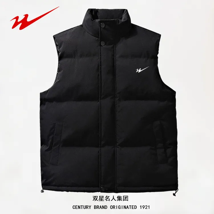 双星八特保暖常规款秋冬宽松型品牌LOGO直下摆免烫马甲男
