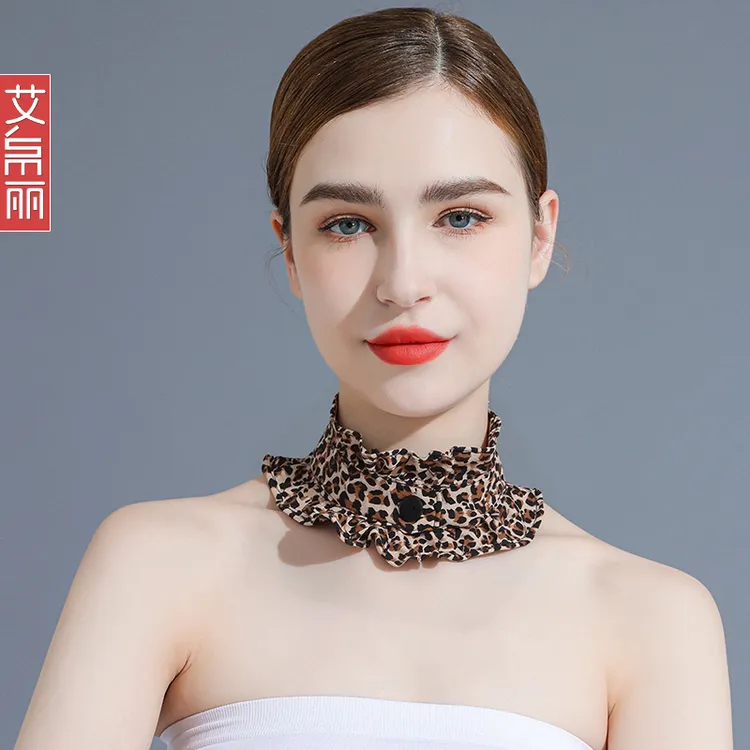 豹纹围脖百搭新款毛衣假领子女立领衬衫时尚假领子配饰衣领多功能