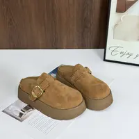 JOEY | 秋季新品磨砂真皮厚底勃肯鞋包头一脚蹬舒适女鞋  301-17