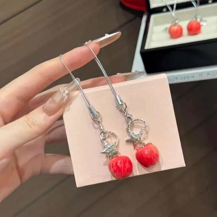 精美仿真苹果挂件甜美少女包包钥匙链手机链圣诞节平安夜挂饰