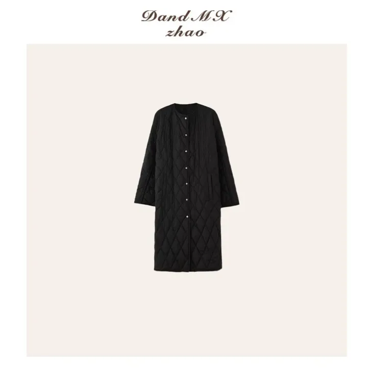 D&MX 轻盈棉感显瘦菱格绗缝极简廓形高个子棉服B25016