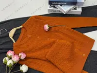 【橘色麻花开衫】早秋新款时尚长袖针织上衣QC5138