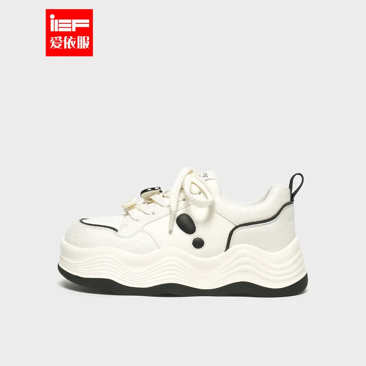 IEF/爱依服休闲鞋2025夏季新款韩版时尚小众设计低帮厚底小白鞋