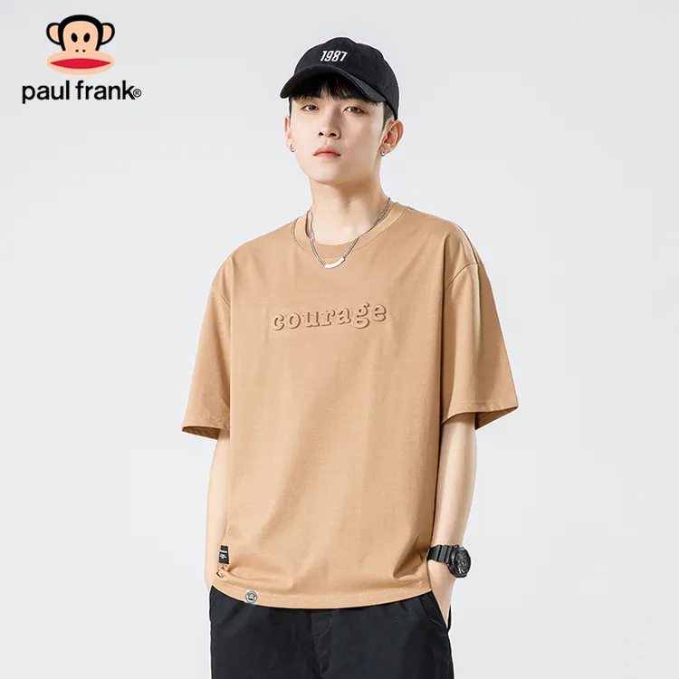 PaulFrank/大嘴猴字母印花短袖夏季圆领套头T恤男士潮流百搭上衣