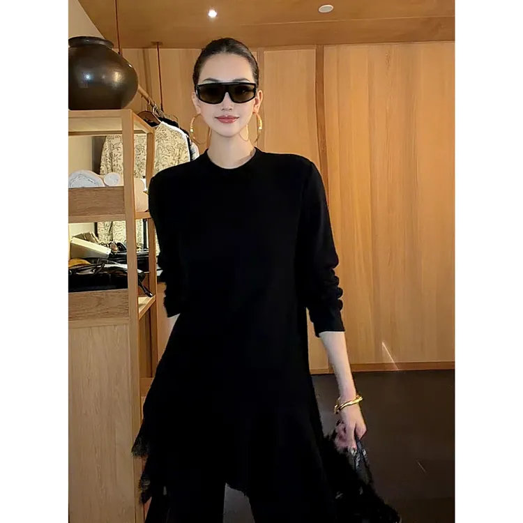 紫紫   流动美学裙   进口德绒绵羊毛花边美学蕾丝裙ZD09SZYL723