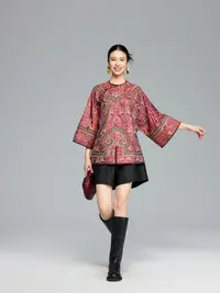 初见十三娘『生南国』真丝蜀锦罗手工高定上衣太太服气质复古中式