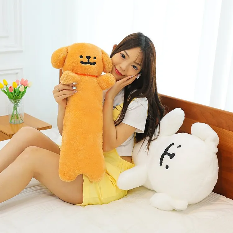 韩国线条狗狗抱枕ins风毛绒玩具超软卡哇伊线条小狗靠垫生日礼物