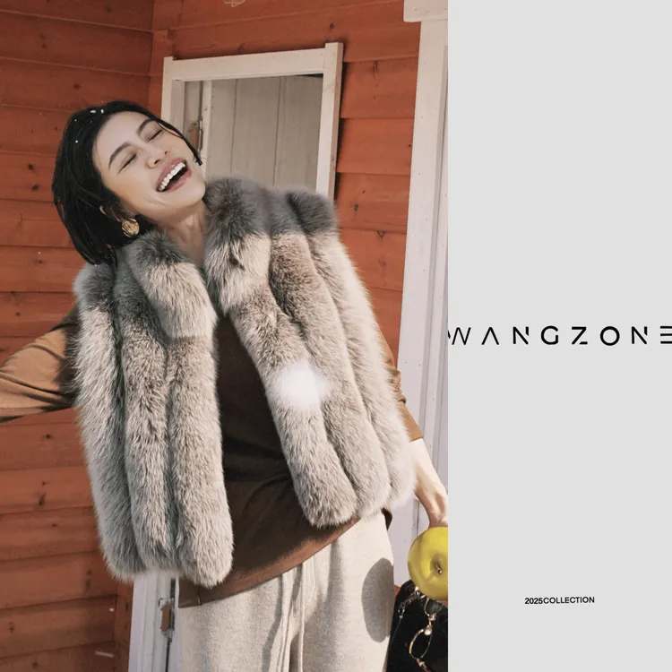 WANG ZONE | 芬兰进口SAGA整皮狐狸毛叠穿圆领皮草马甲外套