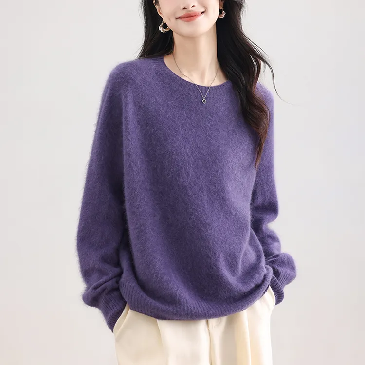 大码羊毛衫女100纯羊毛打底衫冬季新款洋气高级感毛衣遮肚子显瘦