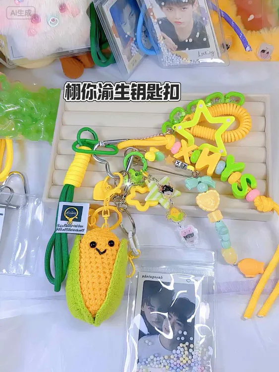 逆爱田栩宁梓渝成毅周边创意手工钩织DIY钥匙扣小卡ins风包包挂饰