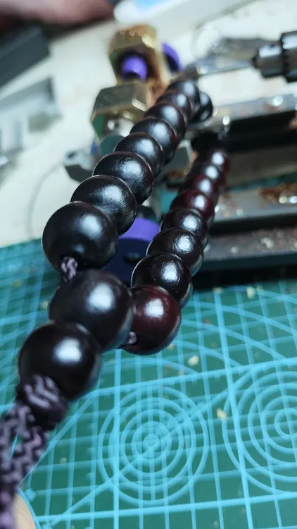 非金属木质手链 近圆暗红色无患子18颗手持