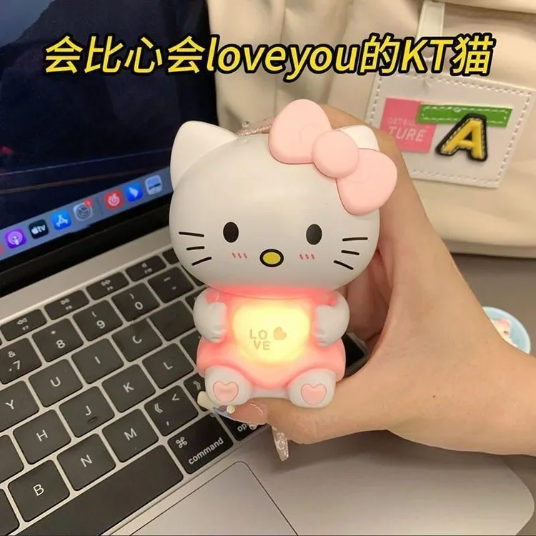 【来鸭】会说iloveyou比心发光kt猫爱心发光玩具情人节送女友礼物
