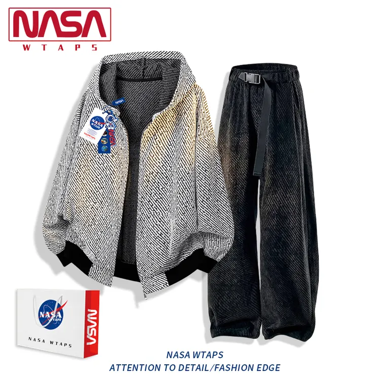 NASA WTAPS运动服套装男款2025新款春秋宽松休闲满天星搭配一整套