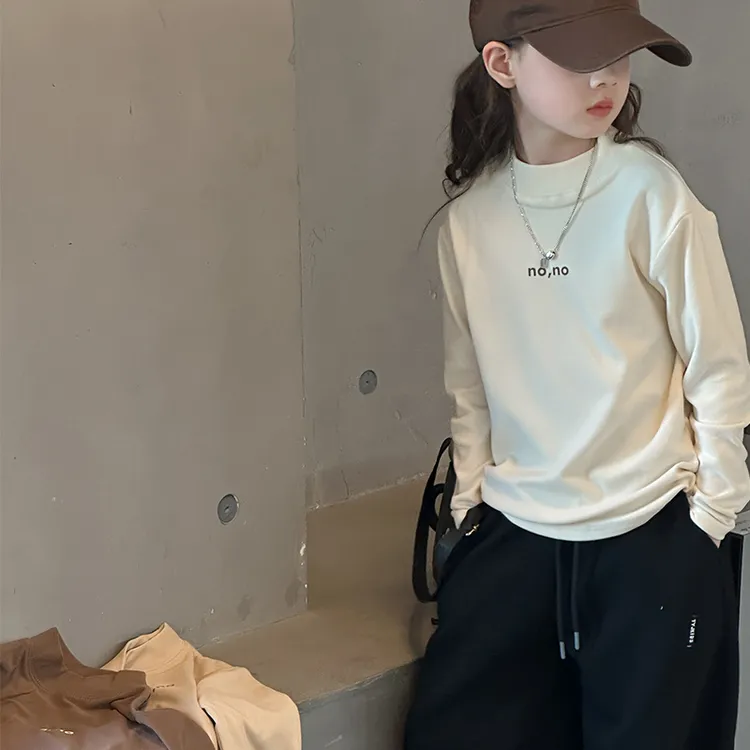 女童德绒打底衫秋冬2025新款儿童加绒上衣内搭女大童冬季长袖t恤