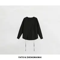 【郑买买】罗曼结 韩系ins休闲百搭大码系带独特漂亮小衫YZ50903S1