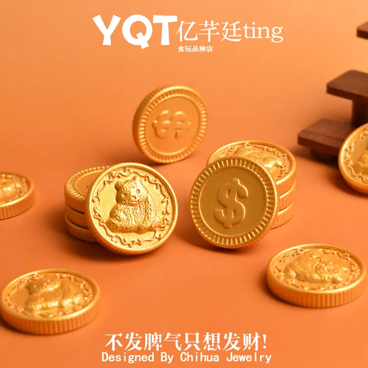YQT仿真微缩熊猫币美元钱币食玩挂件配饰新年喜庆饰品配件批发