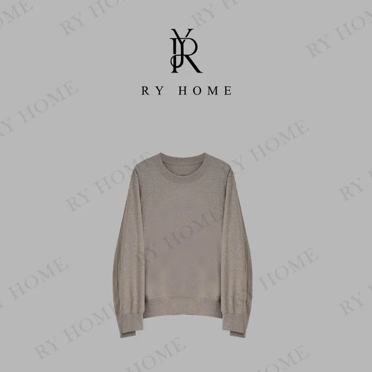 【容雨RYHOME】100%棉简约宽松圆领长袖卫衣T恤253T2147